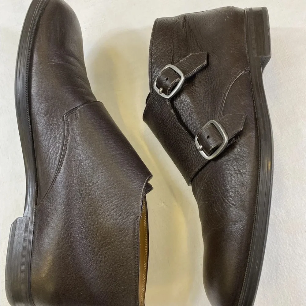 JIMMY CHOO Made in Italy Double Monk Strap Leather Boot‎ in Brown 44 US 11 $1095